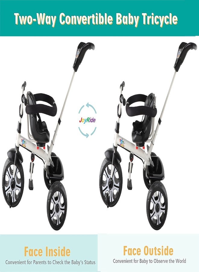 JoyRide 3 in 1 Baby Tricycle Toddler Stroller Kids Pedal Tricycle w/Pusher Adjustable Handle Seat Storage for 18 Months to 5 Years (Black) - Image 3